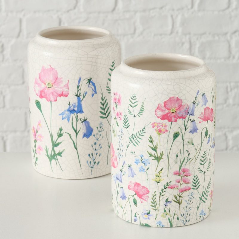 Vase "Gerlinda" Poterie Craquelée 2 Modèles au Choix H.19cm – Image 8