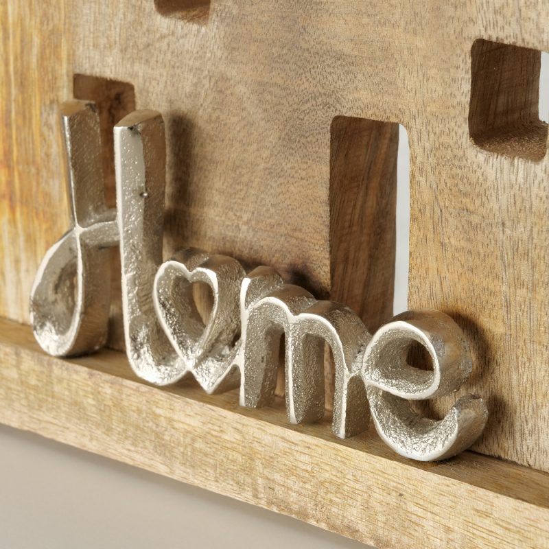 Décoration à Poser Maison Home en Manguier et Alu H.15cm – Image 5
