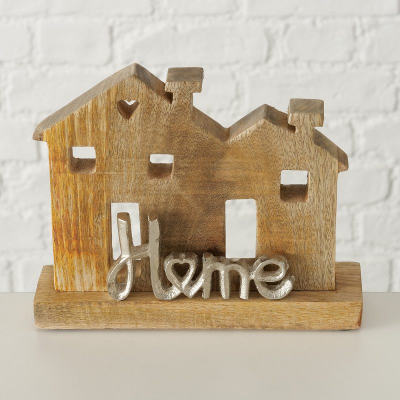 Décoration à Poser Maison Home en Manguier et Alu H.15cm – Image 3