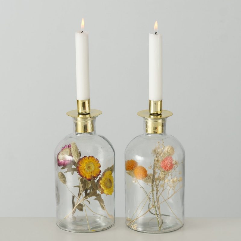 Chandelier "Novara" en Verre avec Fleurs Séchées, Diverses Couleurs au Choix H.23cm – Image 5