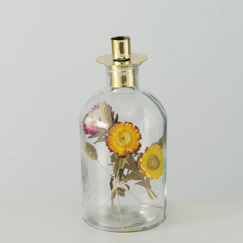 Chandelier "Novara" en Verre avec Fleurs Séchées, Diverses Couleurs au Choix H.23cm – Image 4