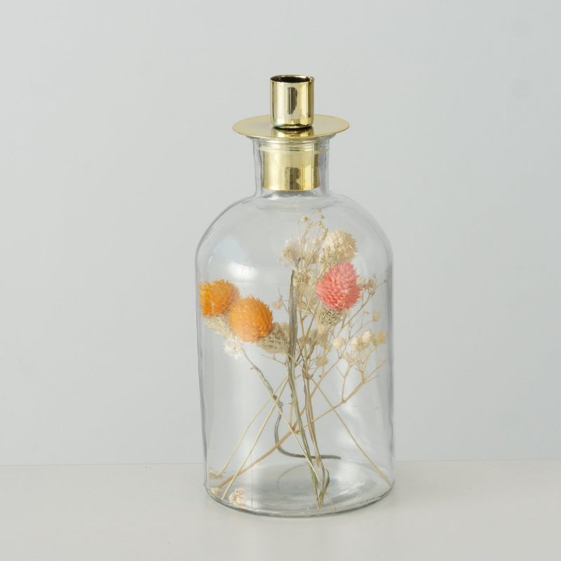 Chandelier "Novara" en Verre avec Fleurs Séchées, Diverses Couleurs au Choix H.23cm – Image 3