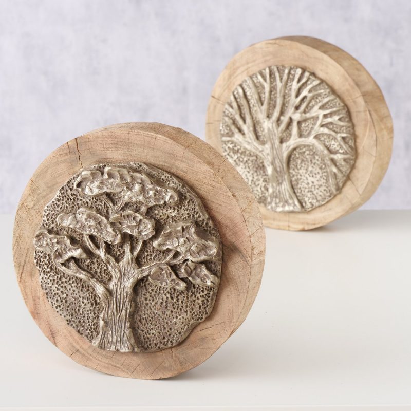 Décoration à Poser  Arbre de Vie "Forstrup" en Manguier et Résine 2 Modèles au Choix H.28cm