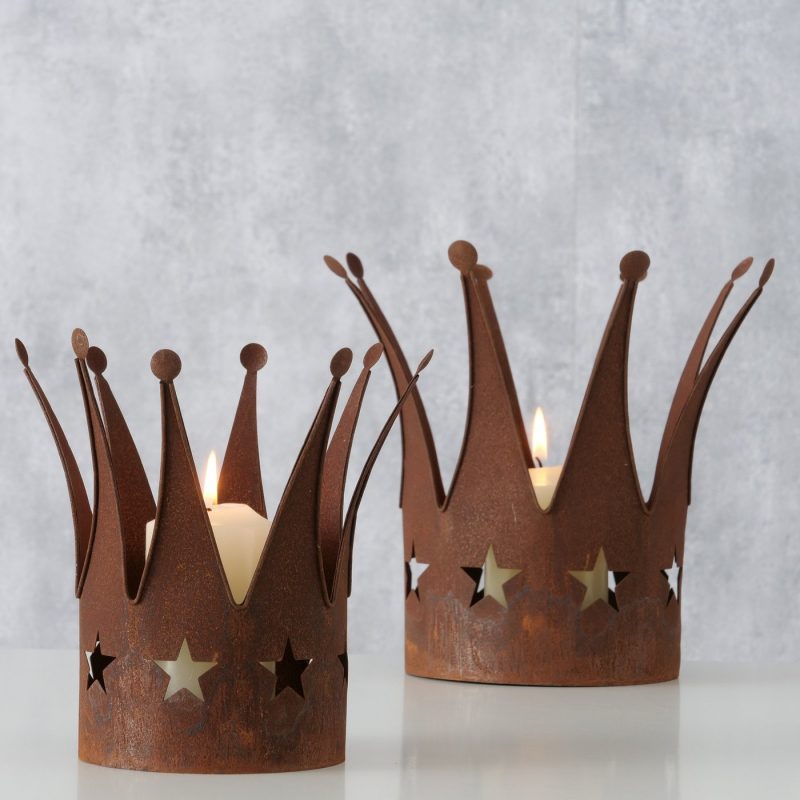 Couronne Etoilée "Lizzy" en Métal Rouillé H.20cm – Image 4