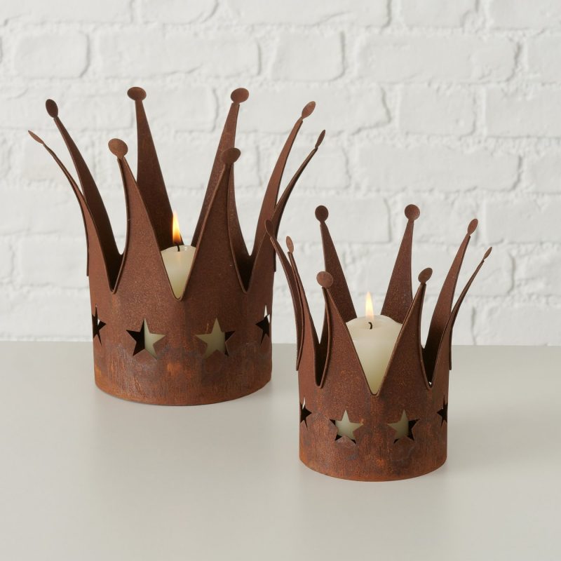 Couronne Etoilée "Lizzy" en Métal Rouillé H.20cm – Image 3