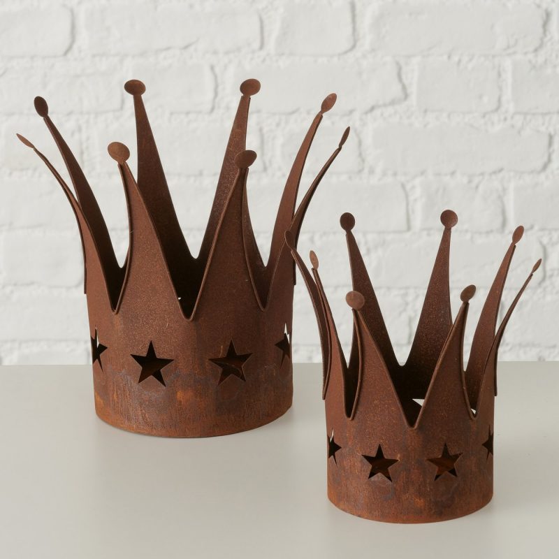 Couronne Etoilée "Lizzy" en Métal Rouillé H.20cm – Image 5