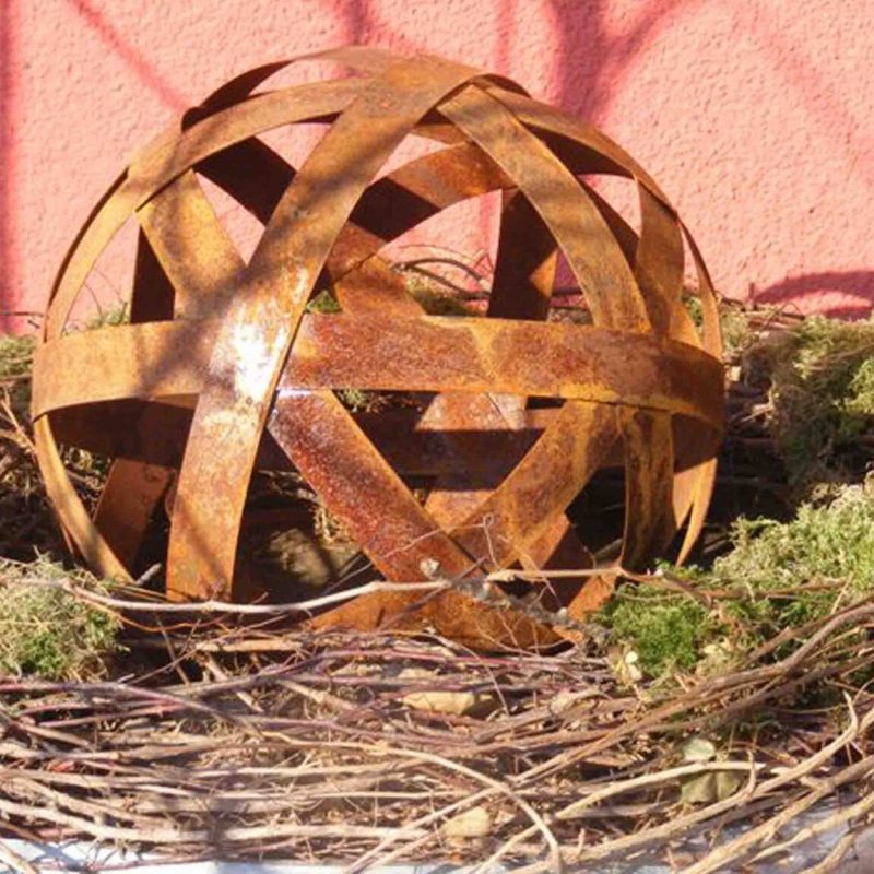 Sphère en Bandes en Métal Rouillé ø30cm