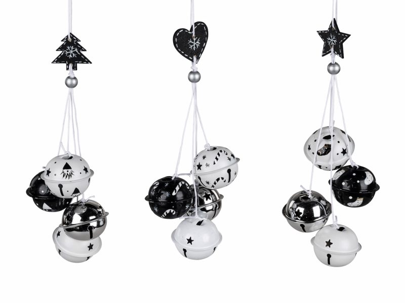 Pendentif Grelots Noir et Blanc 18cm