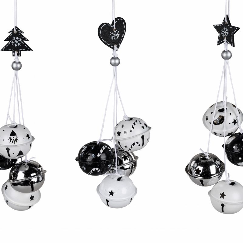 Pendentif Grelots Noir et Blanc 18cm