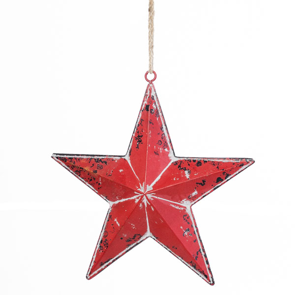 Pendentif Étoile Rouge Antique 26x26x5cm