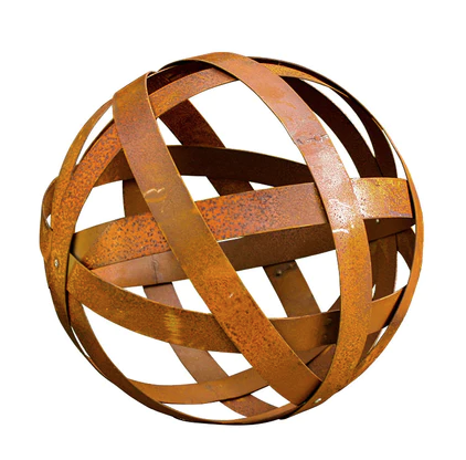 Sphère en Bandes en Métal Rouillé ø20cm