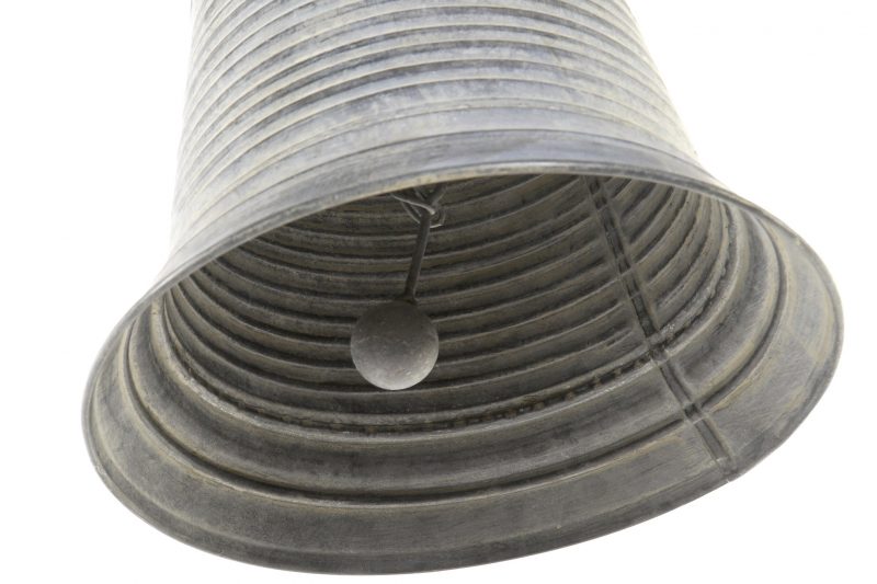Cloche en Métal Gris Vieilli 19x19x42cm – Image 2