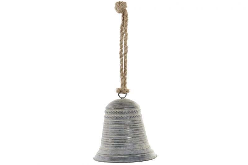 Cloche en Métal Gris Vieilli 19x19x42cm