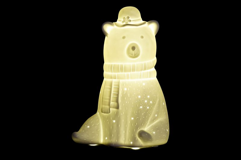 Lampe de Chevet Ours en Porcelaine 17x12x23cm