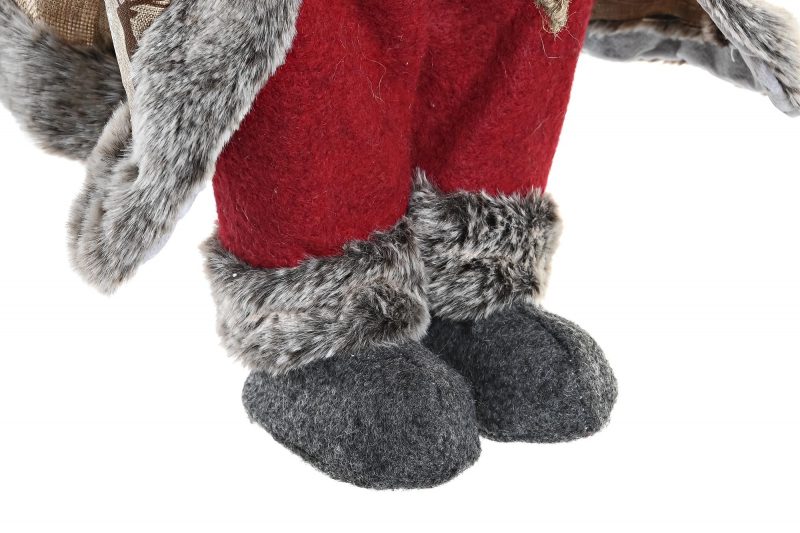Père Noël Authentique Polyester Rouge avec Sapin 27x13x45cm – Image 2