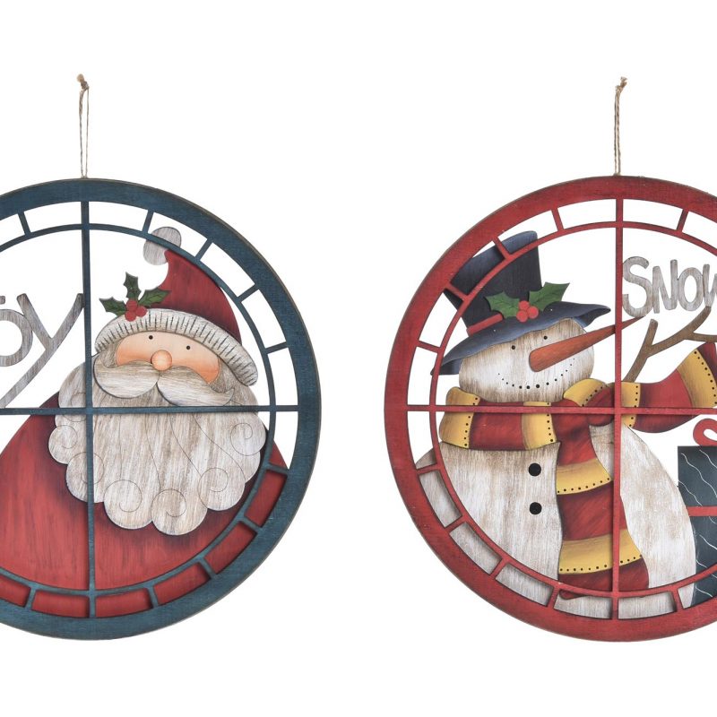 Suspension en Bois 2 Décors au Choix 33,5x1,2x33,5cm