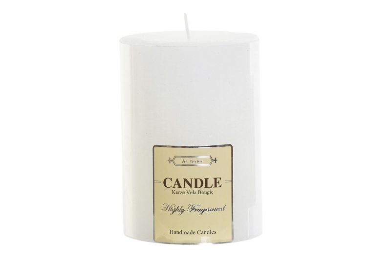 Bougie Cire 285gr Blanc 6,5x6,5x9,5cm