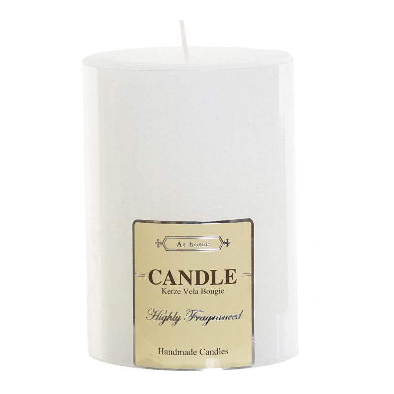 Bougie Cire 285gr Blanc 6,5x6,5x9,5cm