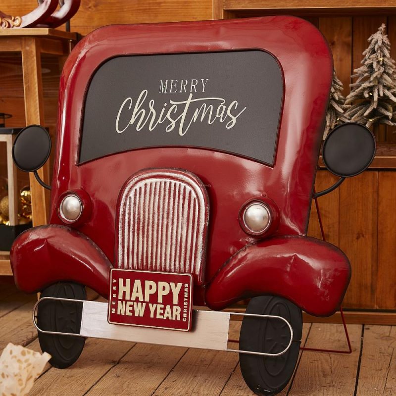 Façade Voiture "Merry Christmas" en Métal 77x87cm