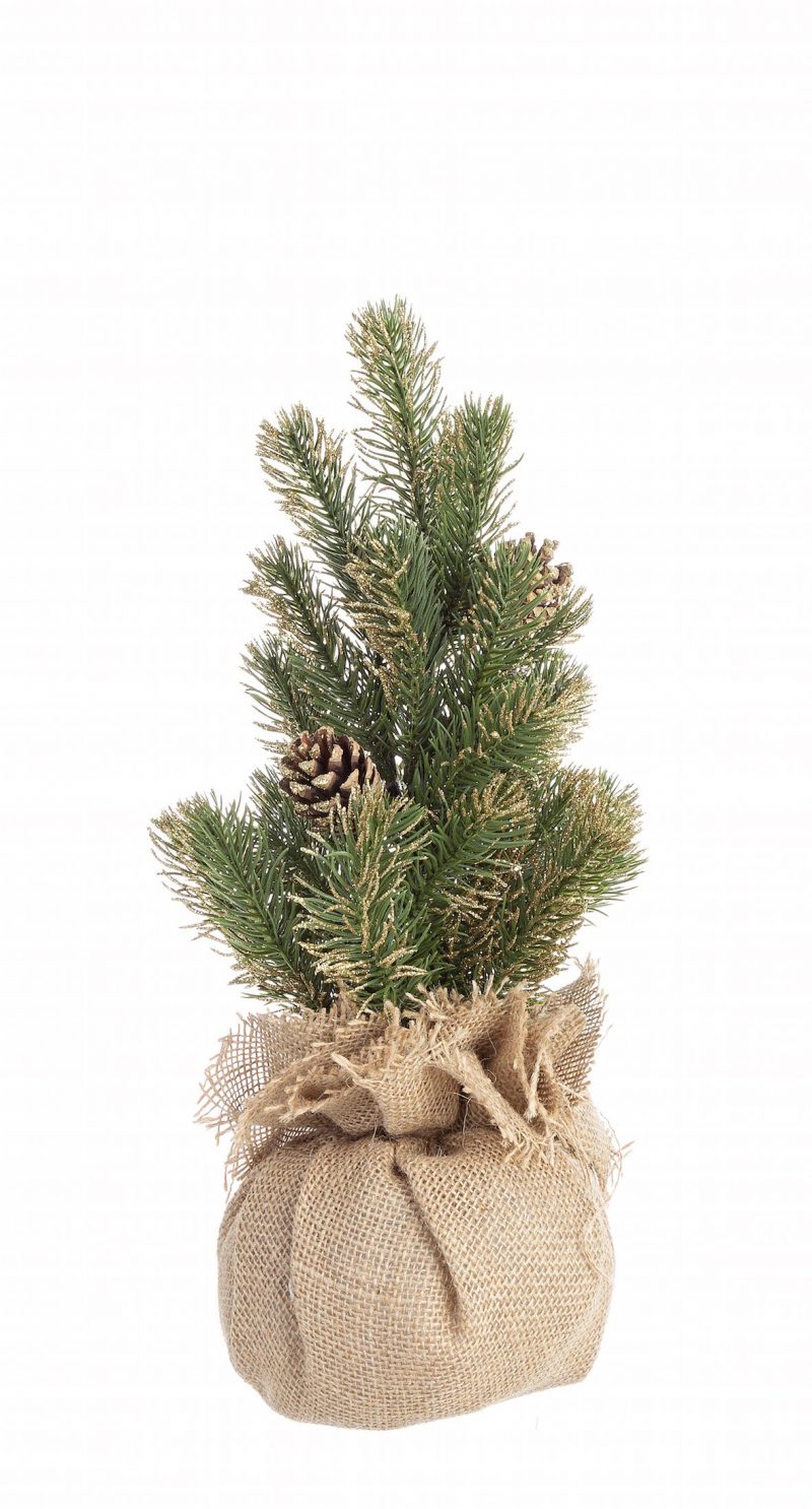 Sapin Articiel Pailleté 3 Coloris au Choix H.35cm