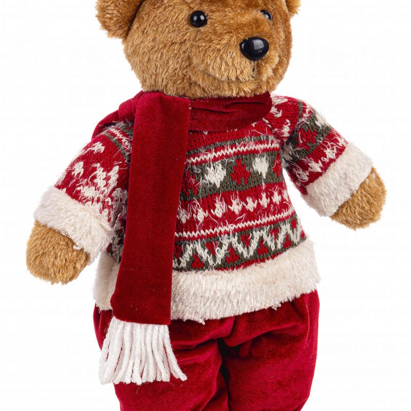 Ourson Décoratif Ralphy Rouge H.40cm