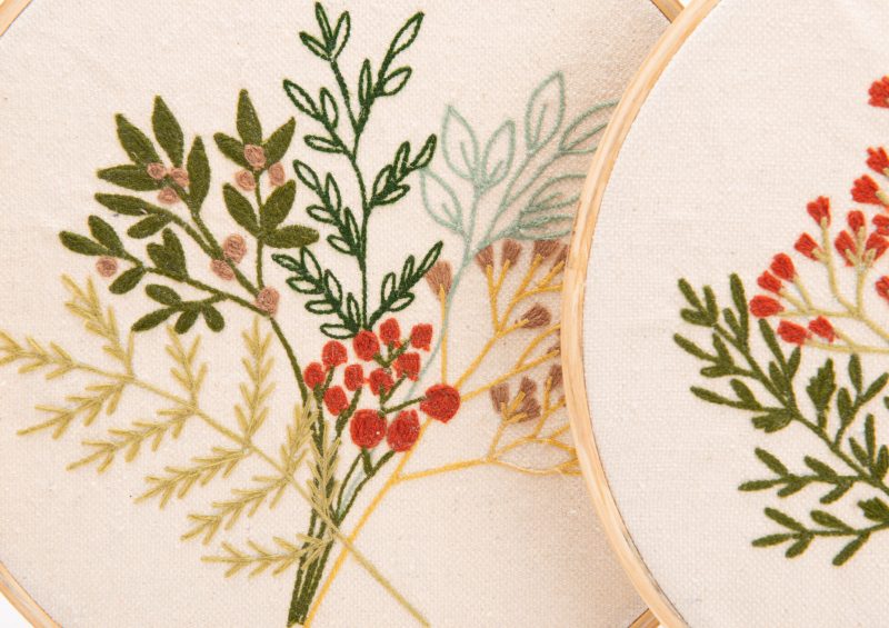 Décoration Murale Cercle Broderie Colorée, 3 Modèles au Choix, Diam.30cm – Image 2