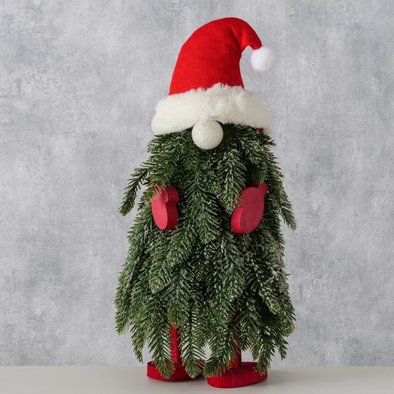 Sapin, Père Noël Verdoyant, Rouge et Blanc Artificiel H.47cm