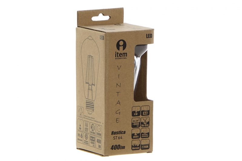 Ampoule LED Rétro Blanc Chaud E27 6,5x6,5x23cm – Image 2