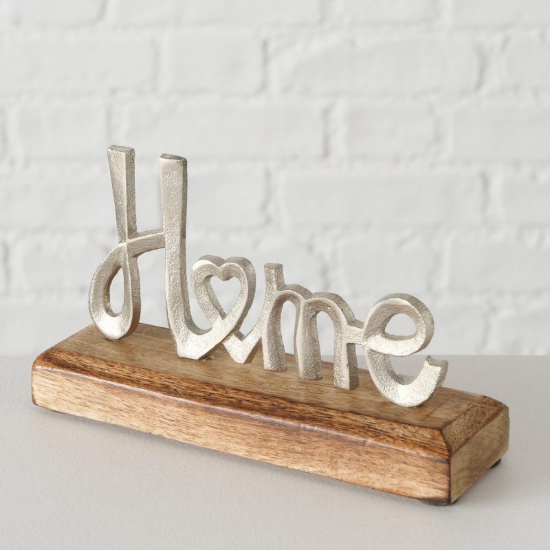 Lettrage "Love" ou "Home" au Choix en Alu et Bois de Manguier 5x17xH.11cm – Image 7