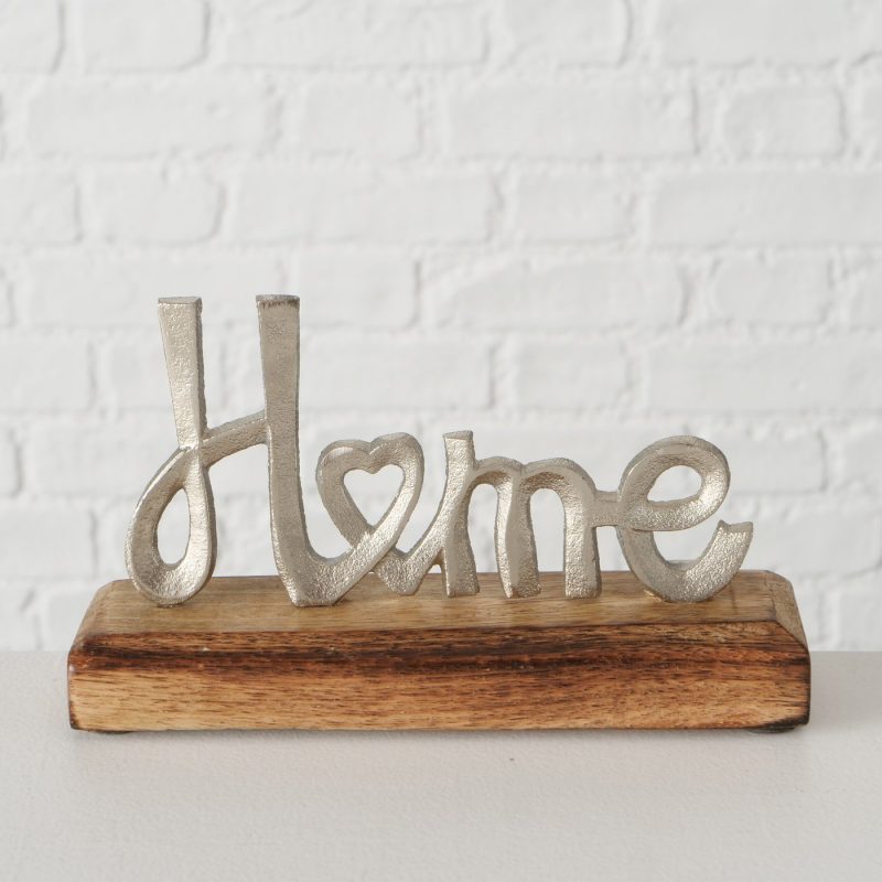 Lettrage "Love" ou "Home" au Choix en Alu et Bois de Manguier 5x17xH.11cm – Image 4