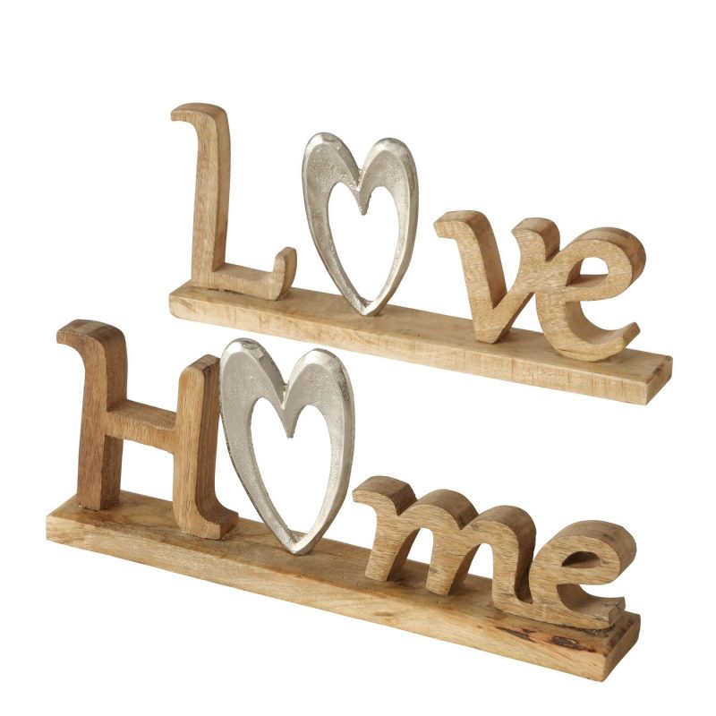 Lettrage "Love" en Alu et Bois de Manguier 6xH18cm – Image 3