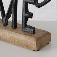 Lettrage "Home Sweet Home" en Alu Noir et Bois de Manguier 5xH18cm – Image 5