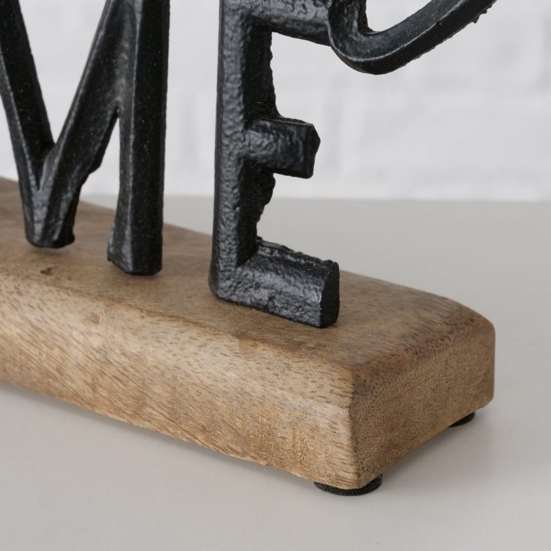 Lettrage "Home Sweet Home" en Alu Noir et Bois de Manguier 5xH18cm – Image 5