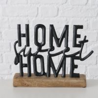 Lettrage "Home Sweet Home" en Alu Noir et Bois de Manguier 5xH18cm – Image 3