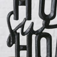 Lettrage "Home Sweet Home" en Alu Noir et Bois de Manguier 5xH18cm – Image 4
