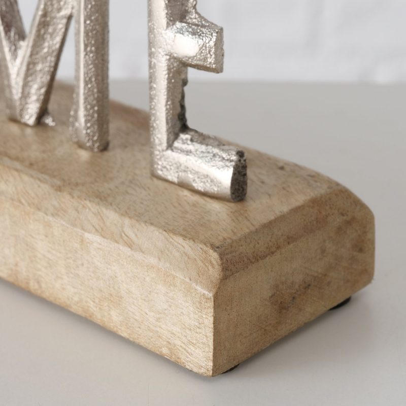 Lettrage "Home Sweet Home" en Alu sur Support Manguier 6xH.18cm – Image 4