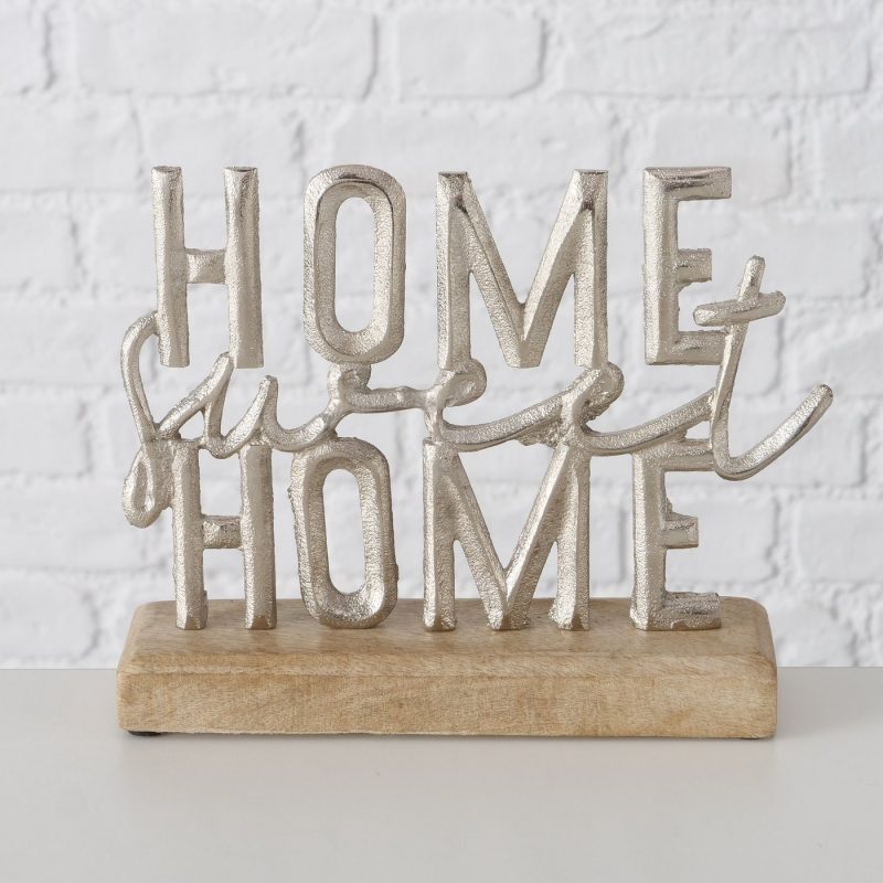 Lettrage "Home Sweet Home" en Alu sur Support Manguier 6xH.18cm – Image 3