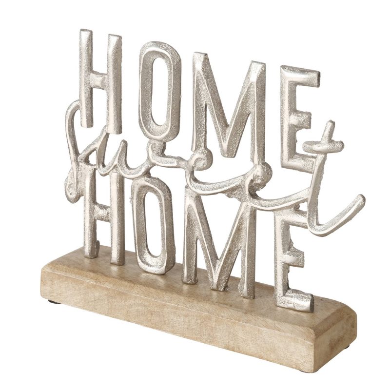 Lettrage "Home Sweet Home" en Alu sur Support Manguier 6xH.18cm – Image 2