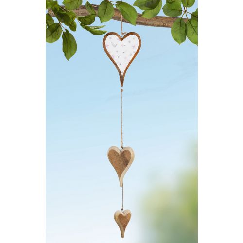 Guirlande de Coeur en Bois Floral 2,5x14x64cm