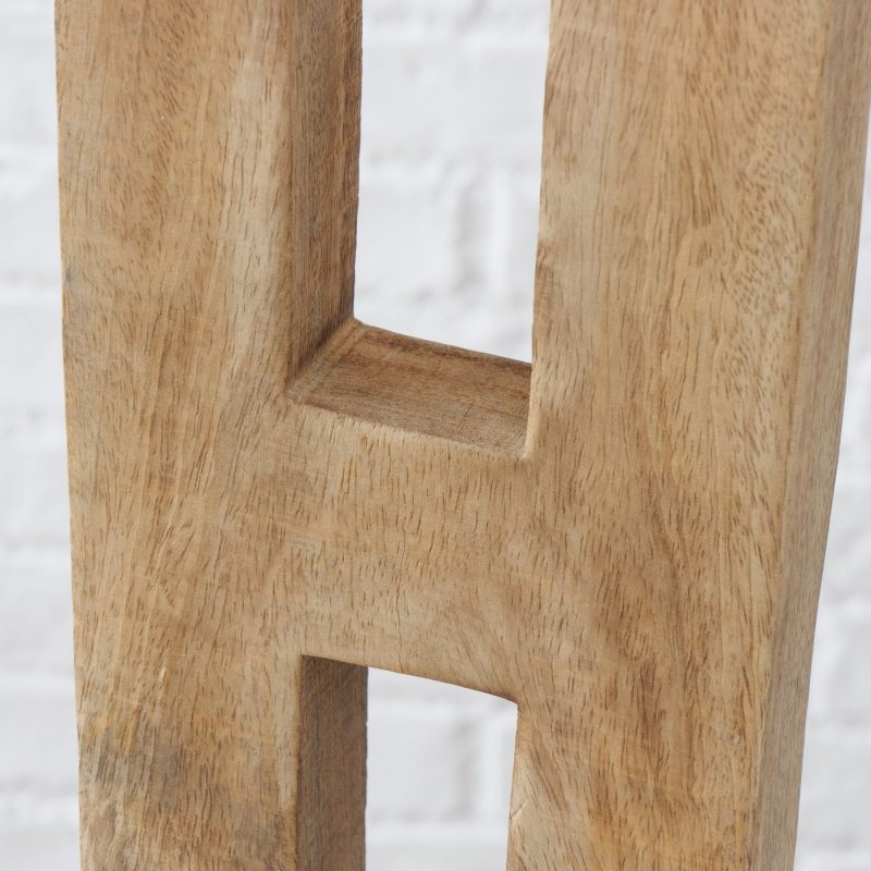 Lettrage "HOME" 4 Lettres à Poser en Bois de Manguier Foncé 14x31cm – Image 5