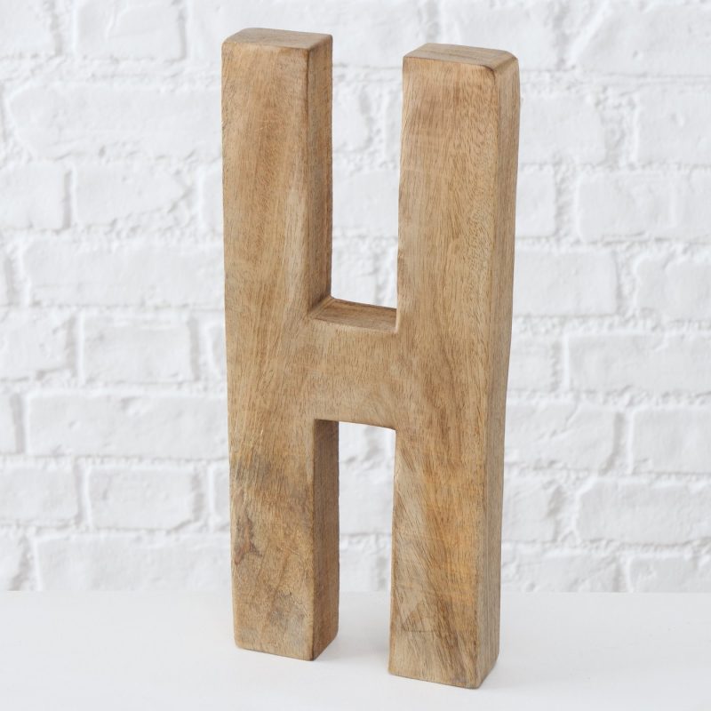 Lettrage "HOME" 4 Lettres à Poser en Bois de Manguier Foncé 14x31cm – Image 4