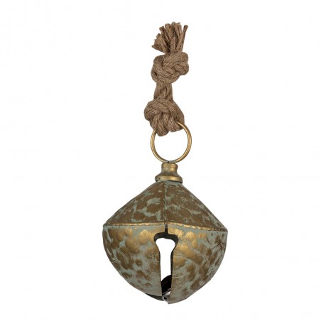 Cloche en Métal Antique et Corde  ø18x24cm