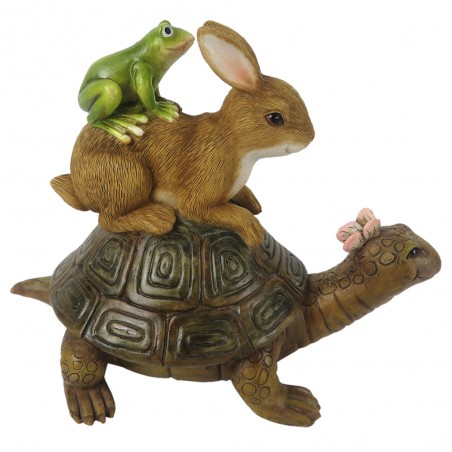 Tortue, Lapin et Grenouille Décoratifs 14x9x11cm