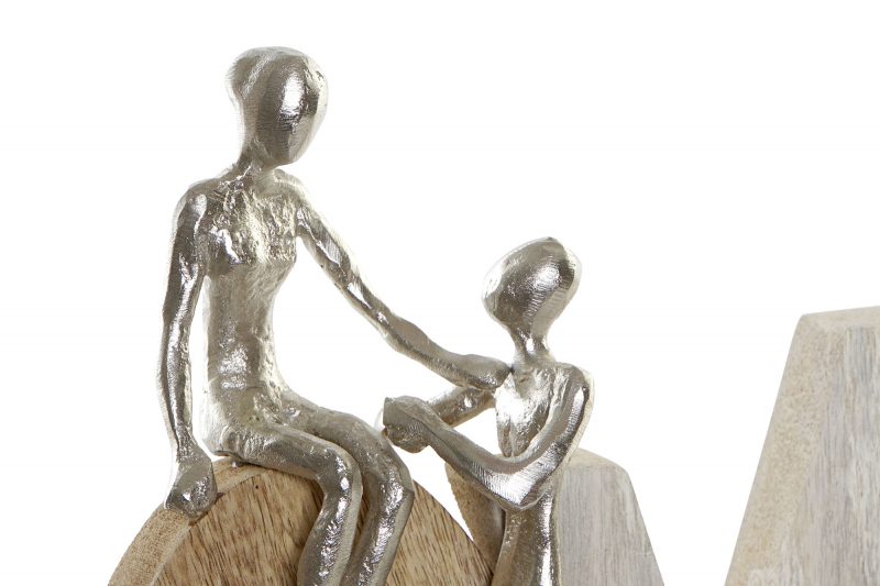 Lettrage "LOVE" en Bois de Manguier avec Couple en Alu 51x8x26cm – Image 2