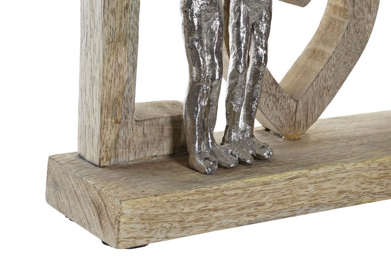 Lettrage "LOVE" en Bois de Manguier avec Couple en Alu 40,5x7,5x20cm – Image 2