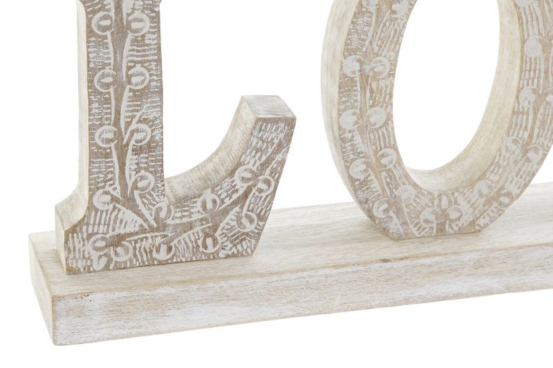 Lettrage "Love" en Bois de Manguier Décor Décapé 40,5x5x15cm – Image 2