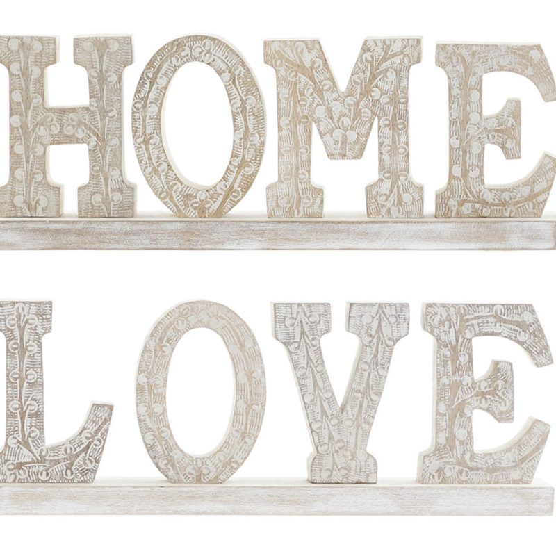 Lettrage "Love" en Bois de Manguier Décor Décapé 40,5x5x15cm