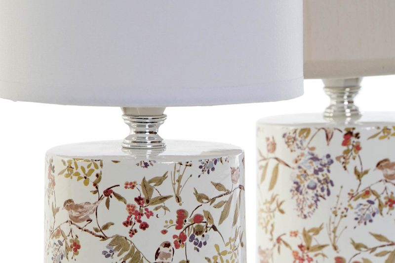 Lampe de Table en Grès Motif Floral 2 Modèles au Choix 14x14x26,5cm – Image 4