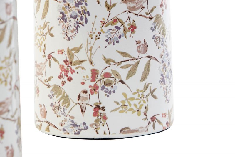 Lampe de Table en Grès Motif Floral 2 Modèles au Choix 14x14x26,5cm – Image 3