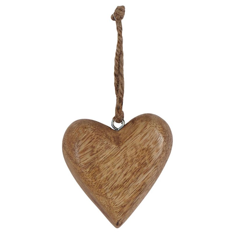 Pendentif Coeur en Bois Naturel 7,5x7,5cm